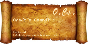 Orsós Csanád névjegykártya