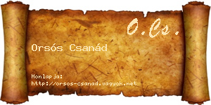 Orsós Csanád névjegykártya